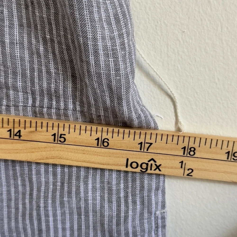 Everlane Linen Jumpsuit Square-neck Size 0 Striped Blue Summer Beach
